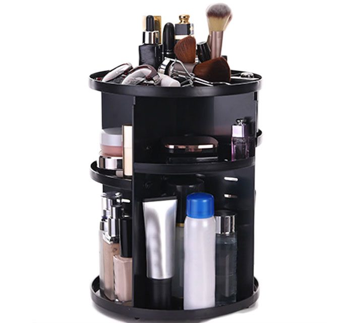 360 Degree Rotating Cosmetic Organizer Jewellery Box Lipstick Holder