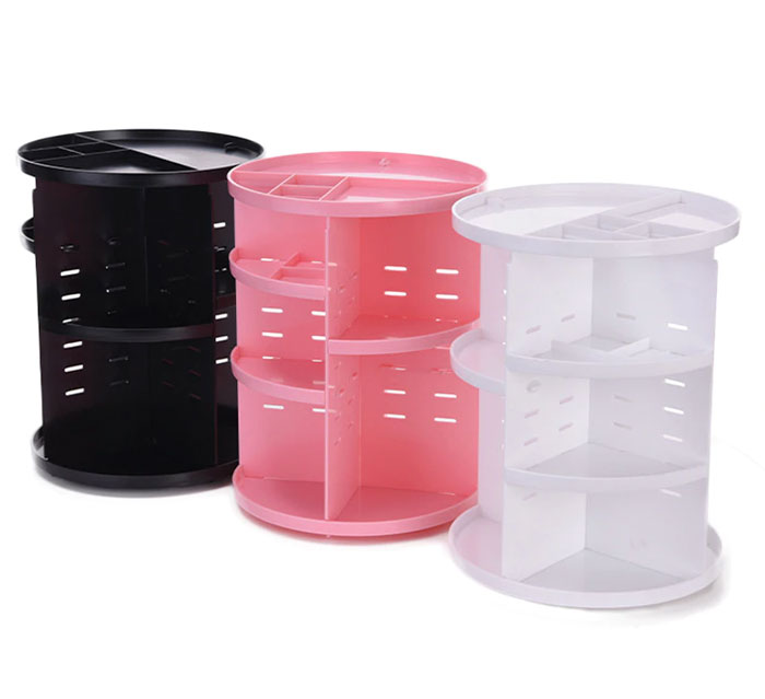 360 Degree Rotating Cosmetic Organizer Jewellery Box Lipstick Holder