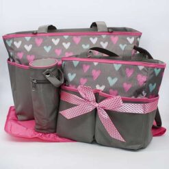 Baby Bag 3Pcs Heart Dark Grey Bb-999 M&Amp;B