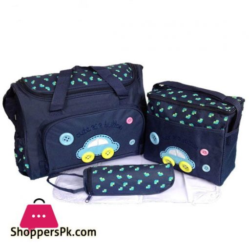 4 Pcs Car Printing Mother Bag Multifunctional Baby Diaper Bag Set Nursing Diaper Bag for Portable Mom Organizer