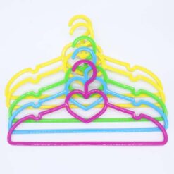 Shirt Hanger 5Pcs Pack Multi Colour With Center Heart 6805 M&Amp;B