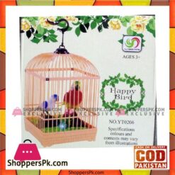 Battery Operated Home Decoration Bird Cage Parrots 3+ -Multicolour