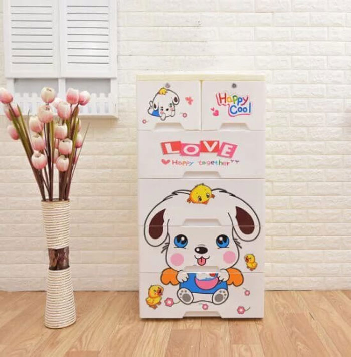 Cartoon Baby Plastic Storage Cabinet