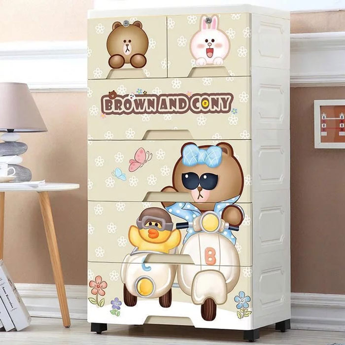 Cartoon Baby Plastic Storage Cabinet