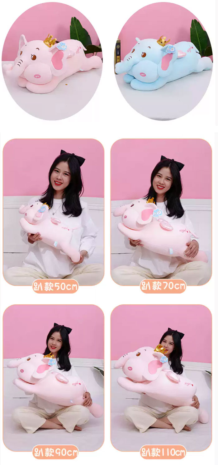Elephant Plush Toy With Long Nose Sleeping Hug Comfort Pillow 1-Pcs 70Cm 5 Elephant Plush Toy With Long Nose Sleeping Hug Comfort Pillow 1-Pcs 70Cm