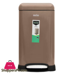 Home Fresh Step Trash Bin 12 Liters Square Brown- HF0022
