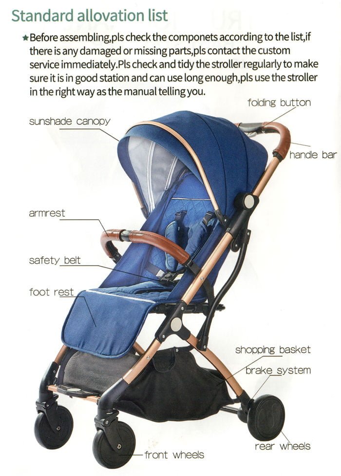 Folding Cabin Size High Quality Bambino Baby Stroller GB-2006