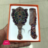 Home Decor Butterfly Design Metal Hand Mirror & Comb