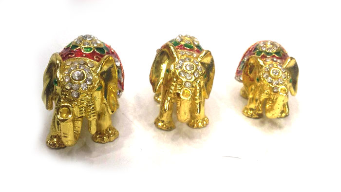 Home Decor High Quality Metal 3Pcs Golden Elephant Set