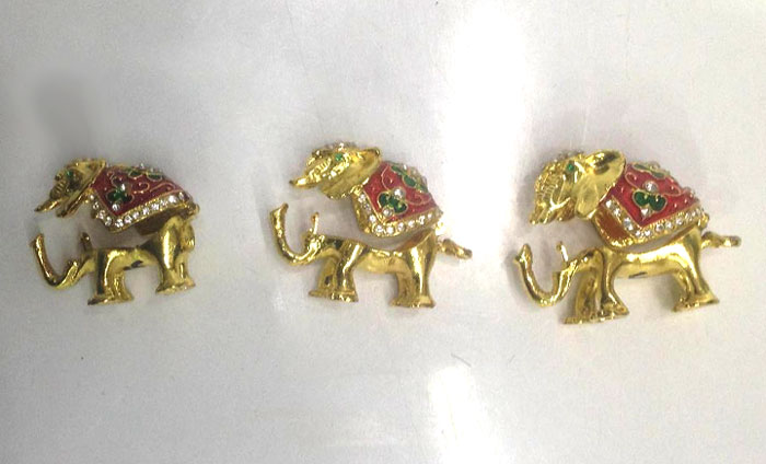 Home Decor High Quality Metal 3Pcs Golden Elephant Set