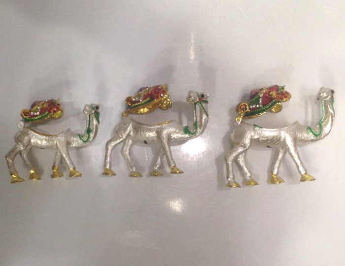 Home Decor High Quality Metal 3Pcs Silver Camel Set