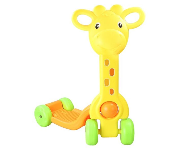 Kids Villa My First Safari Rider Ride On Giraffe Scooter, Yellow