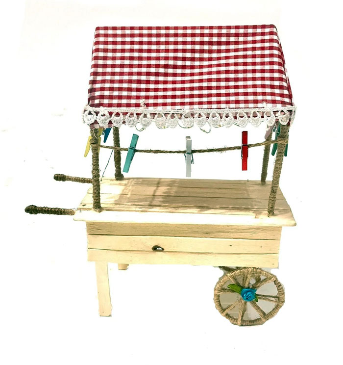 Mini Decorative Cart With Led Lights