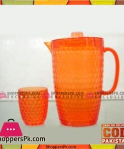 New Emerald Orange 7 Pcs Water Set Honey - Bh0161 - High Quality