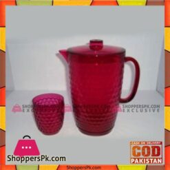 New Emerald Red 7 Pcs Water Set Honey - Bh0161 - High Quality