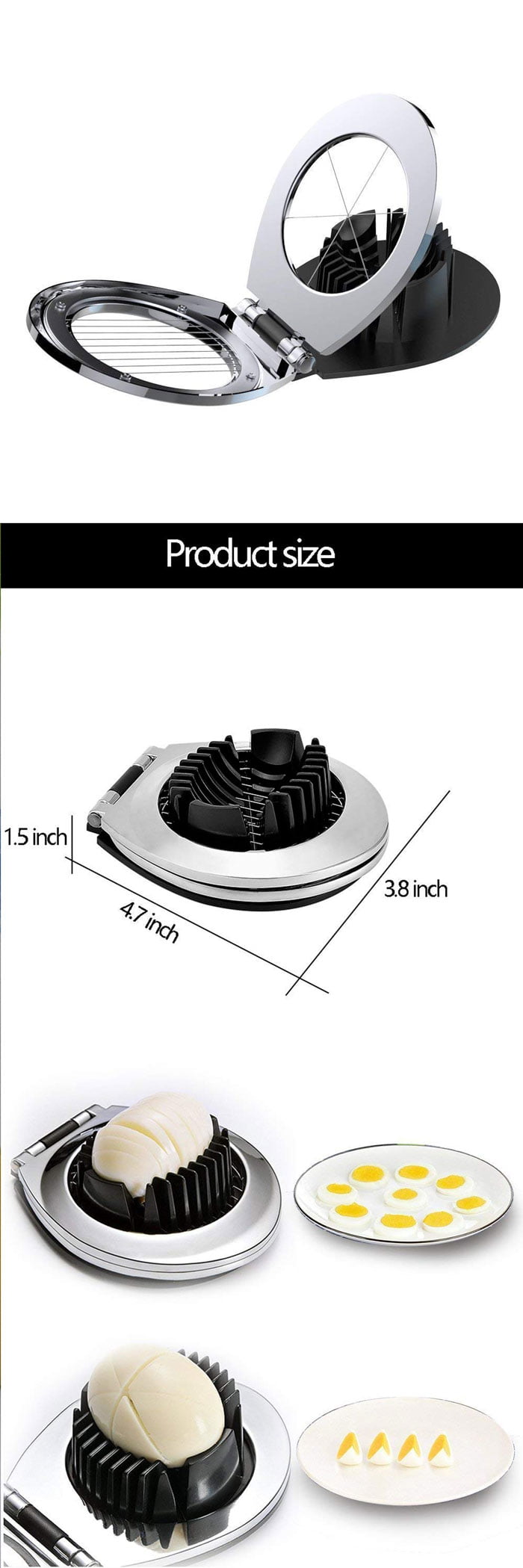 Shengya Stainless Steel Boiled Egg Cutter Slicer 6 Shengya Stainless Steel Boiled Egg Cutter Slicer