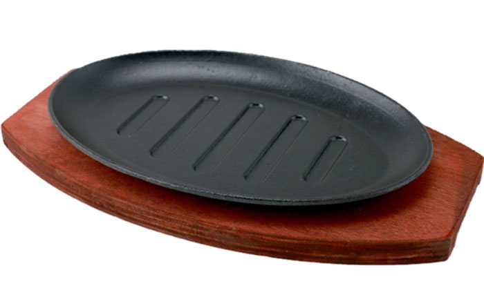 Sizzling Plate Set Oval 11 Inch
