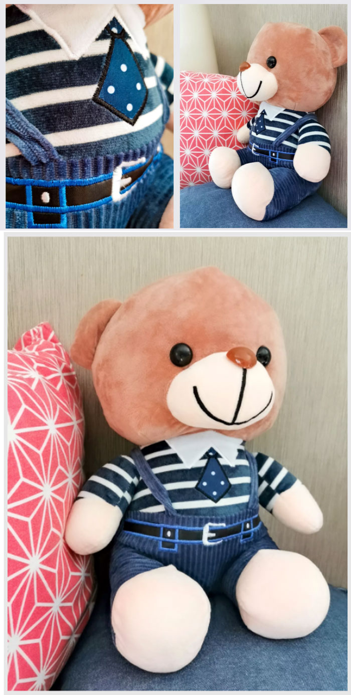 Teddy Bear Tie Looking Smart Plush Soft Toy 1-Pcs 30-Cm