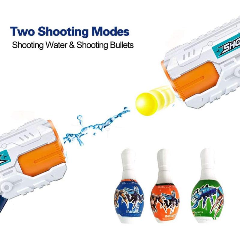 2 In 1 Water Gun With Soft Foam Bullet And Pins