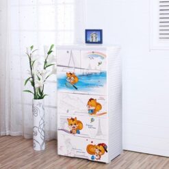 Plastic 4+2 Drawer Blue/White/Pink Around The World 2657