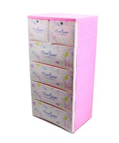 4+2 DRAWERS BLUE/WHITE SECRET GARDEN 2255