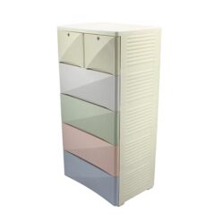 4+2 Drawers Blue/White Plain Multi 5856