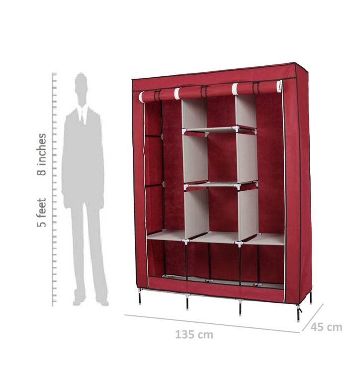 3 Door Fancy &Amp; Portable Wardrobe Storage Organizer - 88130
