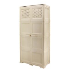 4 Layers Cupboard Wood Rattan 78331