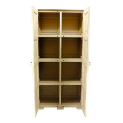4 Layers Cupboard Wood Rattan 78331