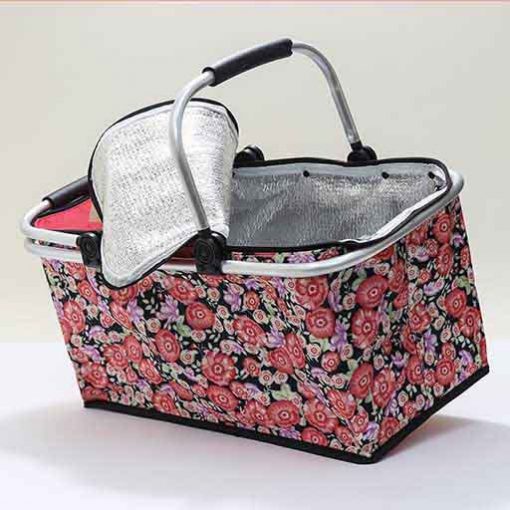 COLLAPSIBLE FOLDING INSULATED PICNIC BASKET WITH ALUMINUM FOIL