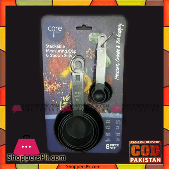 8Pcs Stacable Measuring Cup And Spoon Set 3 8Pcs Stacable Measuring Cup And Spoon Set