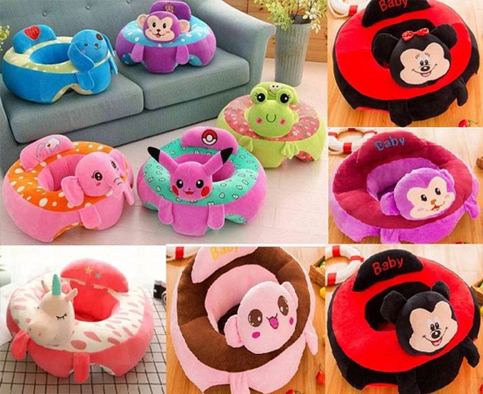 Baby Chair Cartoon Support Seat Plush Soft Baby Sofa Infant Learn to Sit Chair 0-3 Month
