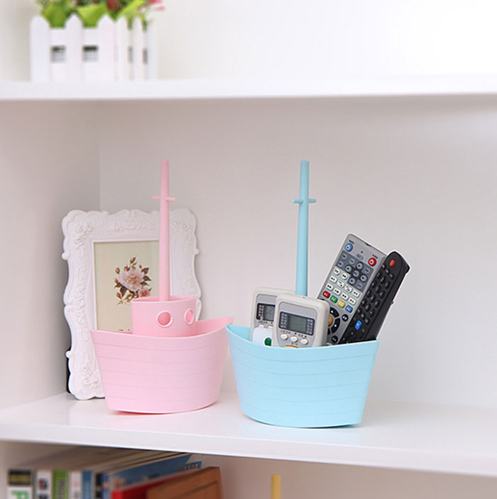 Boat Desktop Storage Box Plastic Multi-Function