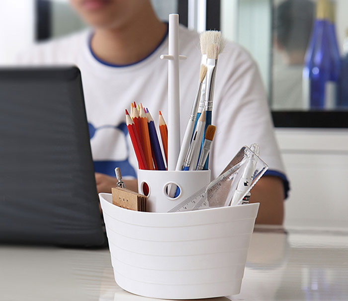 Boat Desktop Storage Box Plastic Multi-Function