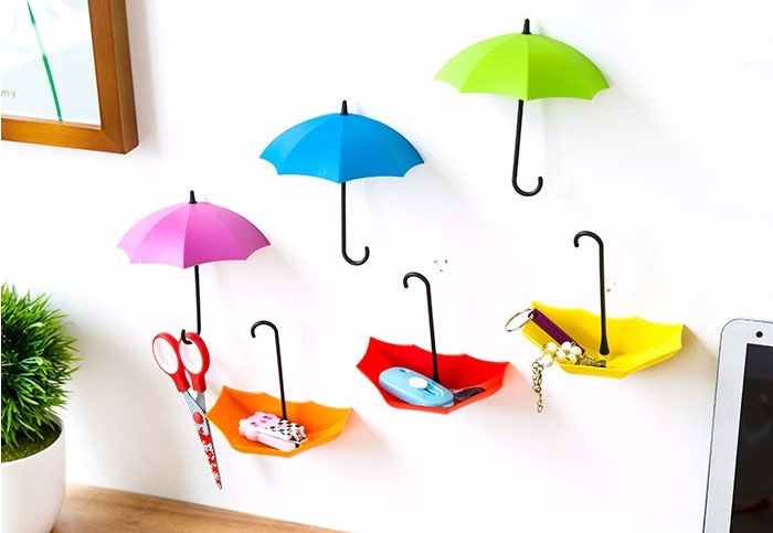 Decorative Umbrella Creative Wall Hook 3 Pcs Set