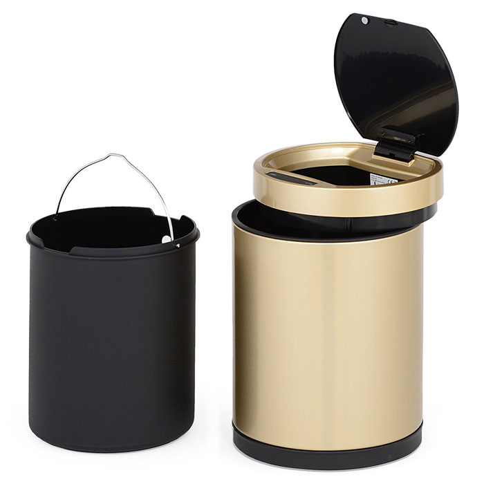 Eko 35 Liter Docomo Sensor Bin Stainless Steel Trash Can Ek9285Cg