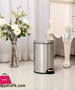 Eko Serene Stainless Steel Round Step Waste Bin 12 -Liter EK9215-12L