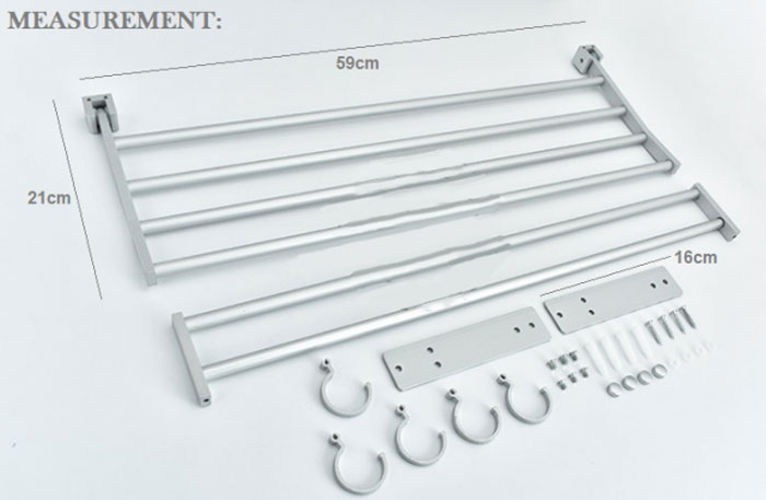 High Quality Aluminium Towel Hanging Rack For Bathroom &Amp; Kitchen Accessories