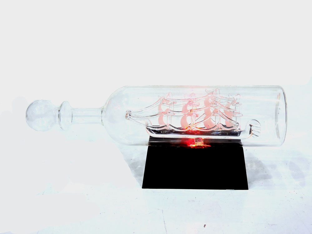 Home Decoration Vintage Glass Ship In Bottle 10 Inch