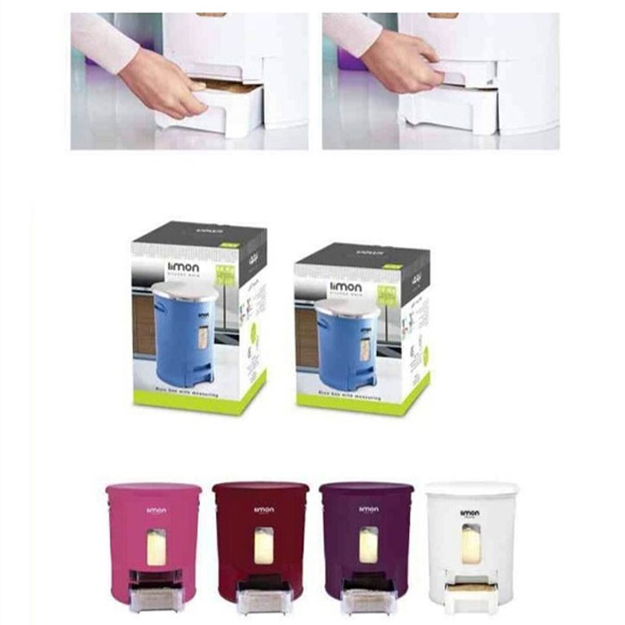 Limon Rice Box Dispenser With Cup Flour Container 10 - Kg