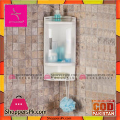 Primanova Multi Purpose Bathroom Corner Cabinet with 2 Open Shelves and 1 Shelf with Door S05