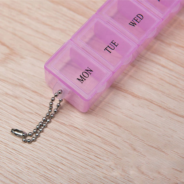 Rectangle Week 7 Day Clear Plastic Pill Box Organizer