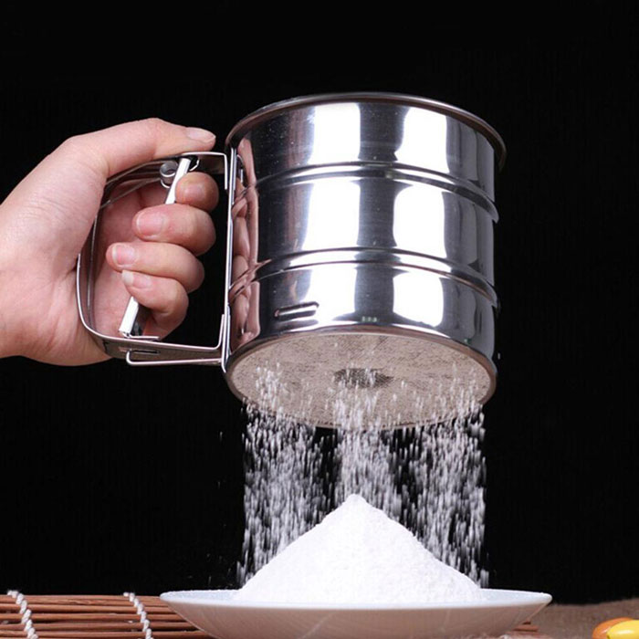 Stainless Steel Mesh Flour Sifter Sieve Strainer Cup Cake Baking Kitchen Tool