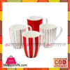 Symphony Red Suit Stripe Mugs 4 Pieces #SY6040