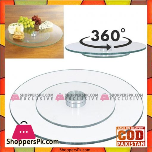 Tempered Glass Rotating Dessert Plate Cake Turntable - 18 Inch
