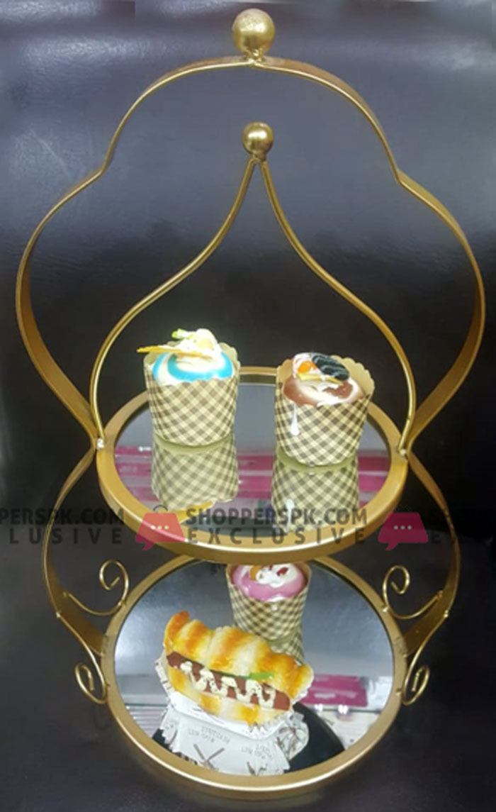 Wrought Iron Golden Two Tier Cupcake Stand Cake Stand 4 Wrought Iron Golden Two Tier Cupcake Stand Cake Stand