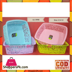 1 Pcs Plastic Fruit Basket Square 3.5 x 12 Inch