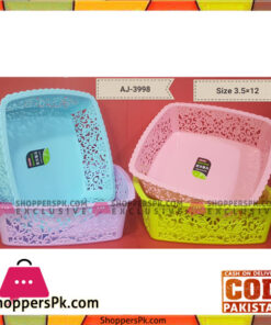 1 Pcs Plastic Fruit Basket Square 3.5 x 12 Inch