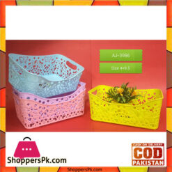 1-Pcs-Plastic Fruit Basket Rectangular 4 x 9.5 Inch