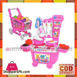 2 in 1 Kitchen Set & Shopping Cart Role Play Set